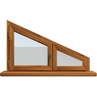 Деревянное окно – трапеция из лиственницы Модель 115 Клен
